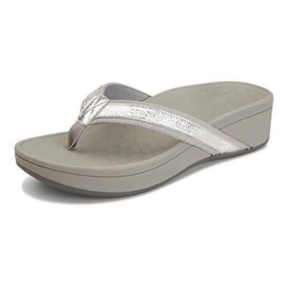 Vionic Women Pacific High Tide Platform Flip Flop Silver Metallic Size 9 - Picture 1 of 1